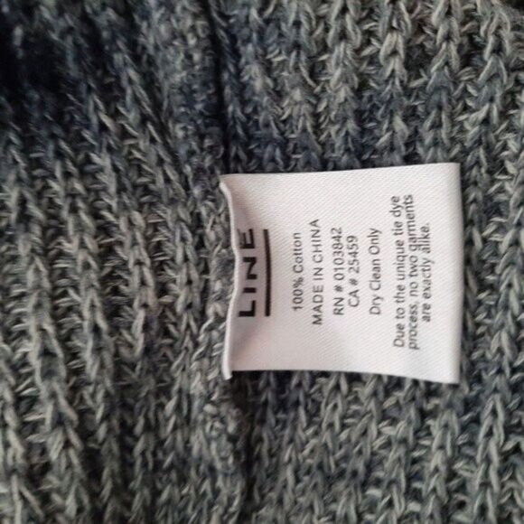 LINE 100% Cotton Tie-dye Knit Sweater Grey & Navy Sz S - Picture 9 of 9